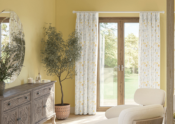 Floral Whimsy, Silver - Made to Measure Curtains - Image 3